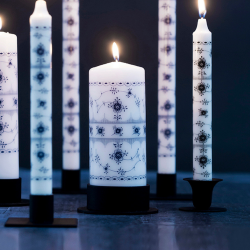 Bloklys 7x18 cm. Musselmalet, bl