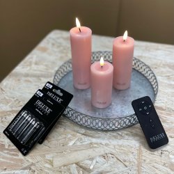 Deluxe Homeart Lys rosa LED Bloklys 5x10 cm