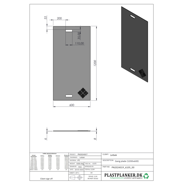 LB Gngplatta / krplatta svart 1200x600x8 mm
