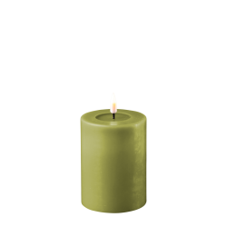 Deluxe Homeart Oliven grn LED Bloklys 7,5x10cm - 2. sortering