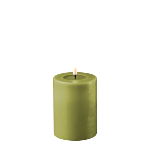 Deluxe Homeart Oliven grn LED Bloklys 7,5x10cm - 2. sortering