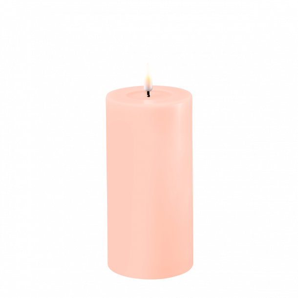 Lys rosa LED Bloklys 7,5x15 cm