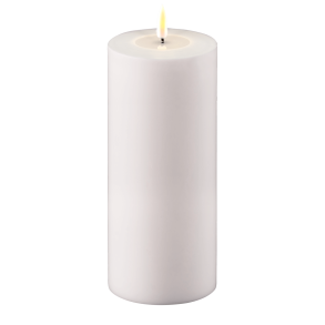 Deluxe Homeart hvid LED Bloklys 10x20 cm - Outdoor