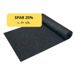 Gummimattrulle 1X125X600 Cm sort