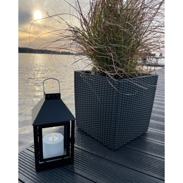 Svart Lykta M. Utomhus Led-Ljus