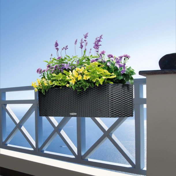 Lechuza Balconera Cottage udendrs krukke til blomster med selvvandingssystem  Granit 80 x 19 x H19 cm