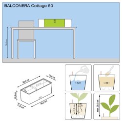 Lechuza Balconera Cottage udendrs krukke til blomster med selvvandingssystem 