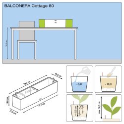 Lechuza Balconera Cottage udendrs krukke til blomster med selvvandingssystem 
