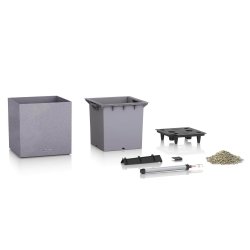 Lechuza Canto Stone Low udendrs krukke til blomster med selvvandingssytem