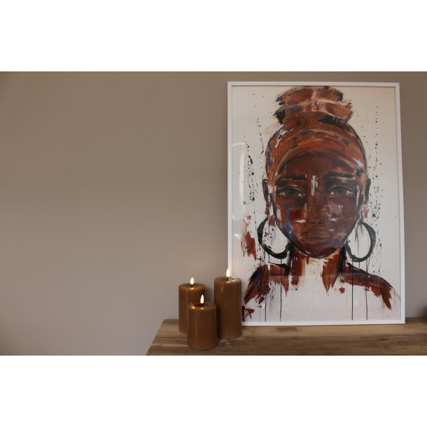 Karamell Led-Blockljus 7,5X15 Cm - 2. sortering