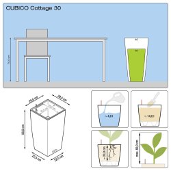 Lechuza Cubico Cottage udend�rs krukke til blomster med selvvandingssystem 