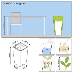 Lechuza Cubico Cottage udend�rs krukke til blomster med selvvandingssystem 
