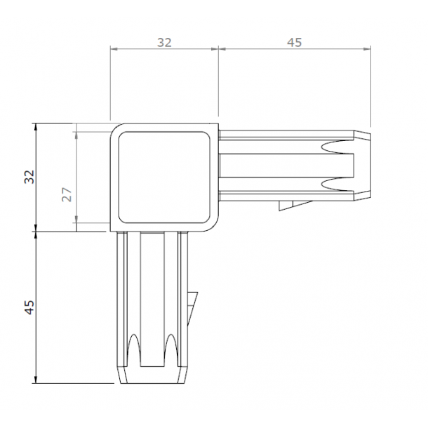 Samlefittings i top af hjrnestolpe