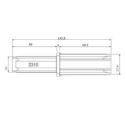 The coupling device to the square profile 30 cm bed