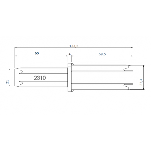 The coupling device to the square profile 30 cm bed