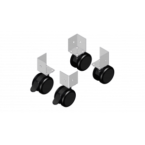 Hjul til hjbed i Sibirisk lrk - 120x62 eller 120x120 cm