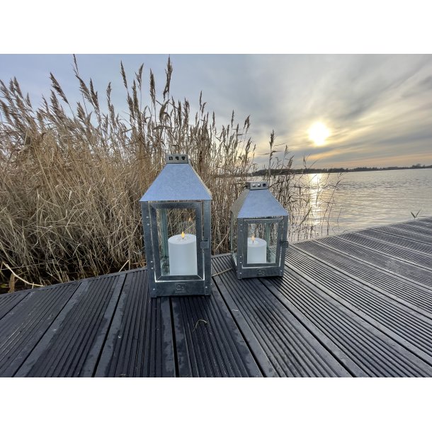 Galv. Lantern M. Utomhus Led-Ljus