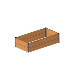 Raised bed in 30 cm siberian larch. Incl. GrowWater 120x62 cm