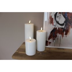 Vit Led-Blockljus 7,5X10 Cm - 2. sortering