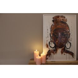 Deluxe Homeart Lys rosa LED Bloklys 7,5x10cm - 2. sortering