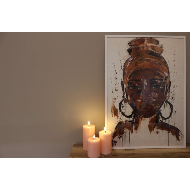 Deluxe Homeart Lys rosa LED Bloklys 7,5x10cm - 2. sortering