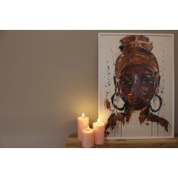 Ljusrosa Led-Blockljus 7,5X15 Cm - 2. sortering