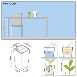 Lechuza  Mini Cubi indendrs krukke til blomster med selvvandingssystem 18,5 