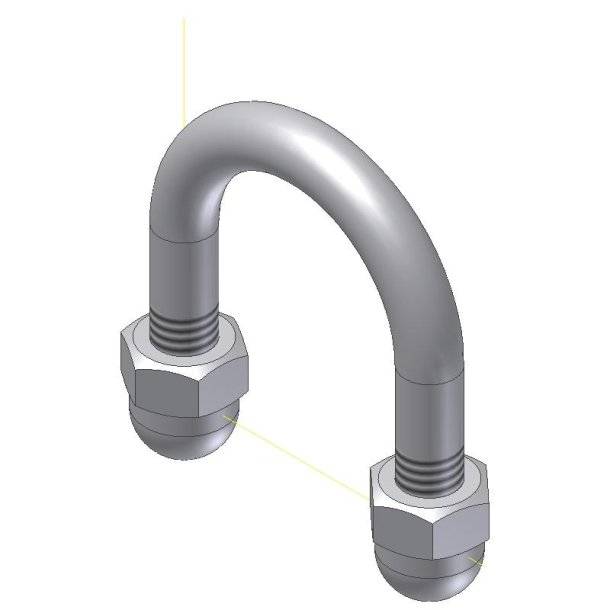 U-Bjle 1/2" M6 Med Topmtrik, Rustfri