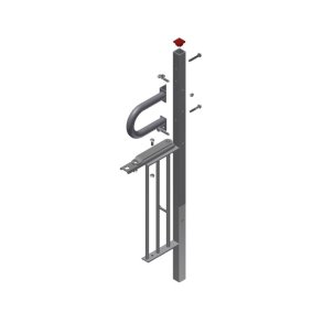 Stolpe Med Gitter Til Nedst�b. Enkelt Til Forstykke Mod Mur, Inkl. Bolte