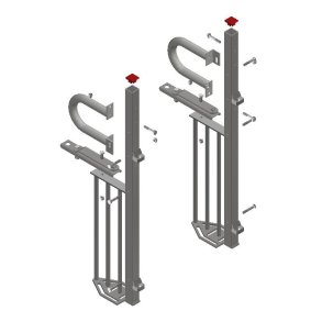 Lav Stolpe Med Gitter Ws Med Fuldbredde L�ge, S�t Til Forstykke Ved 2 Klimahule, Inkl Bolte