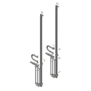 H�j Stolpe Med Gitter, Fuldbredde L�ge, S�t Til Forstykke  Ved 2 Klimahule, Inkl Bolte.