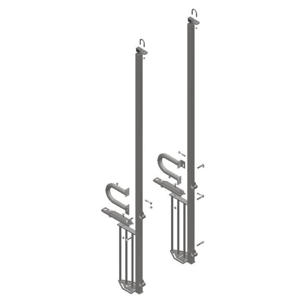 Hj Stolpe Med Gitter, Fuldbredde Lge, St Til Forstykke  Ved 2 Klimahule, Inkl Bolte.