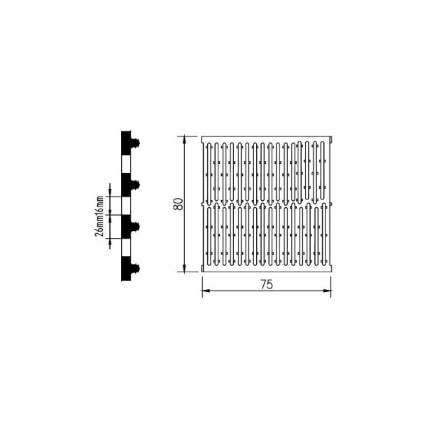 Stbejernsrist 80 X 75 Cm 26/16 Mm Spaltebning Med Skridsikring