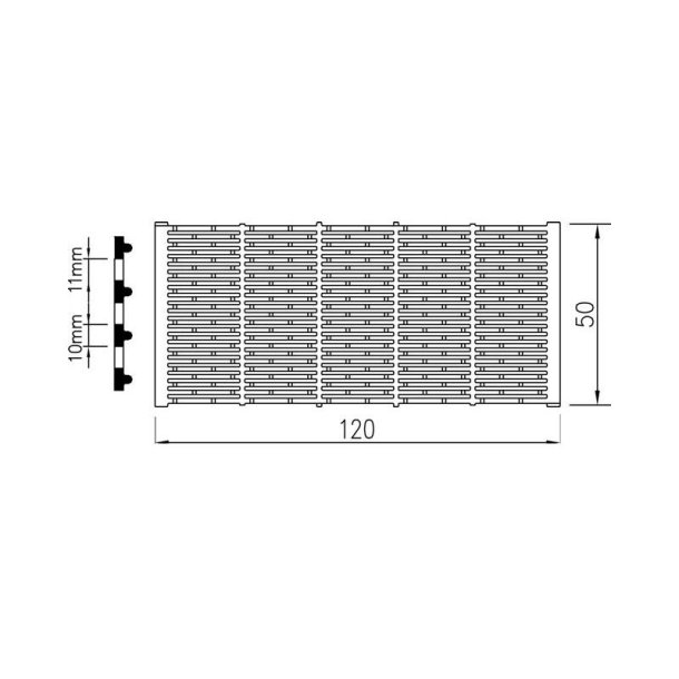 Stbejernsrist 120 X 50 Cm, 10/11 Mm Spaltebning Med Skridsikring