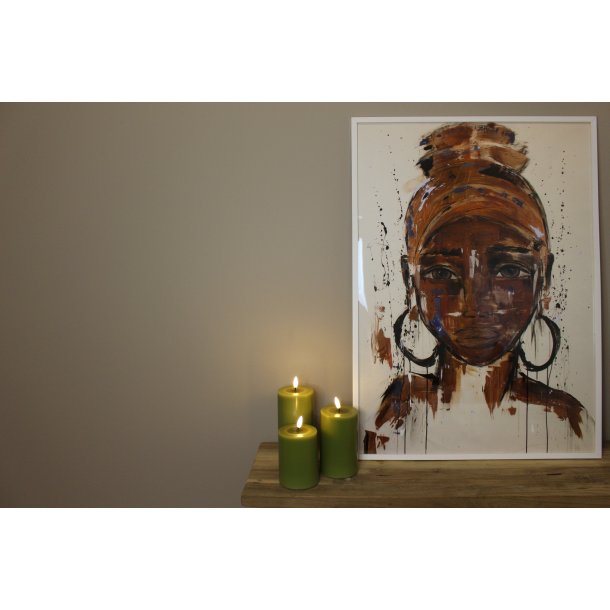 Deluxe Homeart Oliven grn LED Bloklys 7,5x10cm - 2. sortering