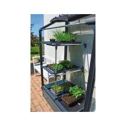 Plant tray rack incl. 2 plant trays for mounting in a high wall bed 