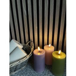 Deluxe Homeart Lys rosa LED Bloklys 7,5x12,5cm - 2. sortering