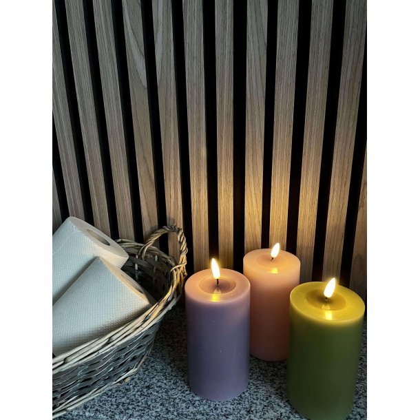 Deluxe Homeart Lys rosa LED Bloklys 7,5x12,5cm - 2. sortering