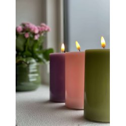 Deluxe Homeart Lys rosa LED Bloklys 7,5x12,5cm - 2. sortering