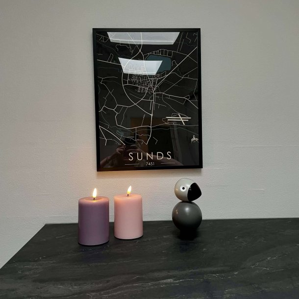 Deluxe Homeart Lys rosa LED Bloklys 7,5x10cm - 2. sortering