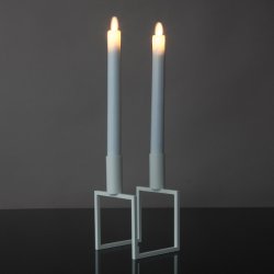 Deluxe Homeart hvide LED Kronelys 24&nbsp;cm 2 stk. 