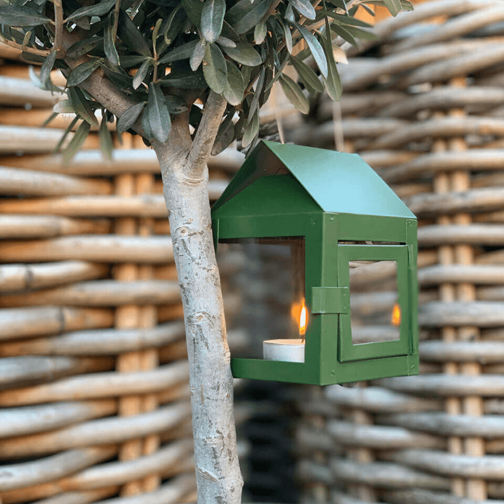 A2 Living fyrfads lanterne oliven grøn højde 12 cm  indendørs/udendørs