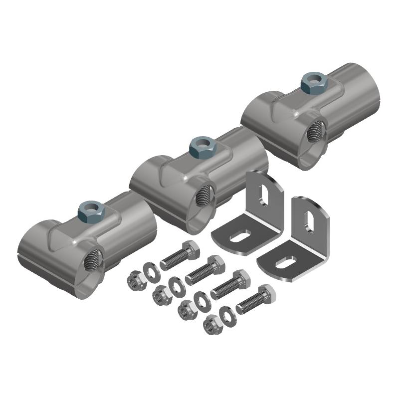 Montage Sæt Plade/3 Rør Uden Stolpe Mod Forstykke - Aco Funki
